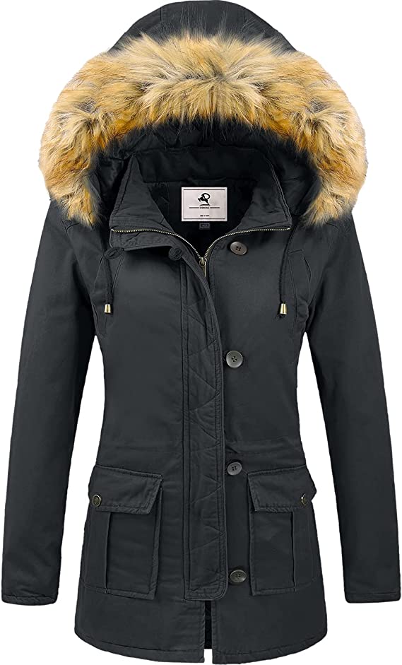 Women's Winter Coat Warm Puffer Thicken Parka Jacket with Fur Hood