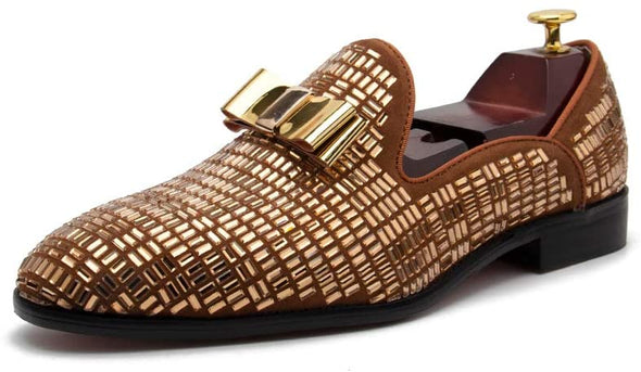 mens casual loafers dress shoes -wedding evening prom shoes- slip on leather party tuxedo shoes