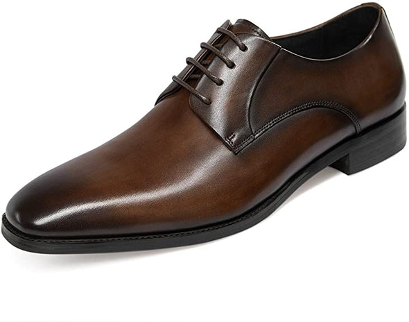 Men's Handmade Leather Modern Classic Lace up Leather Lined Perforated Dress Oxfords Shoes
