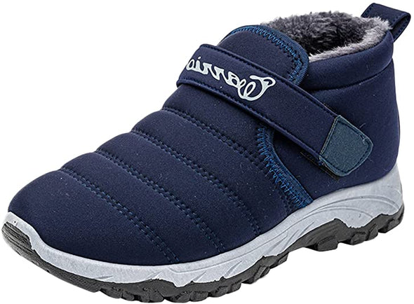 Men's Winter Cotton Snow Boots Anti-Slip Comfy Warm Ankle Boots Waterproof Slip On Warm Sneaker Shoes