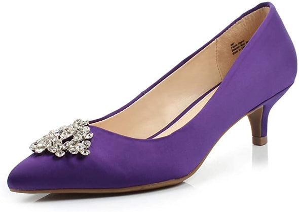 Brink Women's Elegant Comfortable Kitten Heel Dress Pump Pointed Toe Wedding Party Shoe