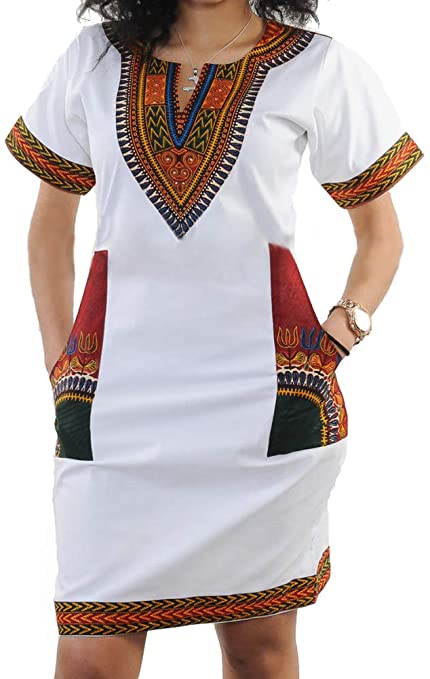 SheKiss Womens Bohemian African Dashiki Skirts Traditional Tribal Festival Midi Dresses