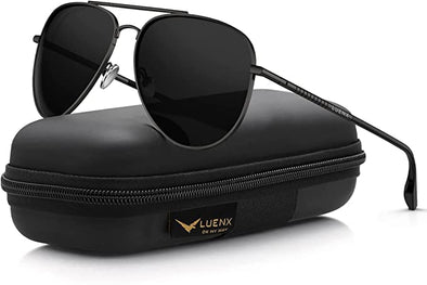 LUENX Aviator Sunglasses for Men Women Polarized - UV 400 Protection with case 60MM