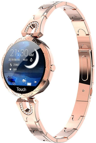 Smart Watch for Women, Smartwatch Compatible for iOS Android iPhone Samsung Phones. Fitness Tracker with Heart Rate Blood Pressure Waterproof Bluetooth Pedometer Sleep Activity Tracker (Gold)