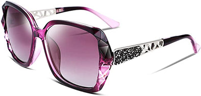 Polarized Women Square Sunglasses Sparkling Composite Shiny Frame