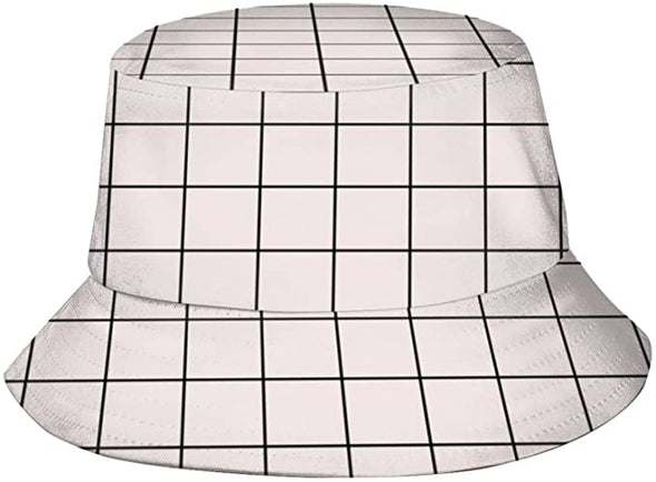 Buffalo Check Plaid Pattern Print Bucket Hat for Men Women Teens