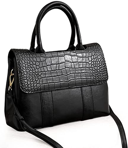 Genuine Leather Handbags for Women Top-handle Purses, Ladies Mini Tote Satchel Bags Crocodile Skin Adjustable Strap