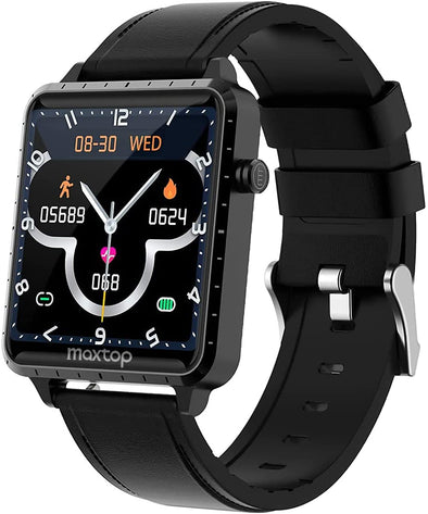 Smart Watch,MAXTOP Smartwatch Compatible iOS/Android Phones for Fitness Activity Tracker with Heart Rate Monitor & Blood Pressure Monitor&Sleep Monitor, Step Counter for Men Women(Black)