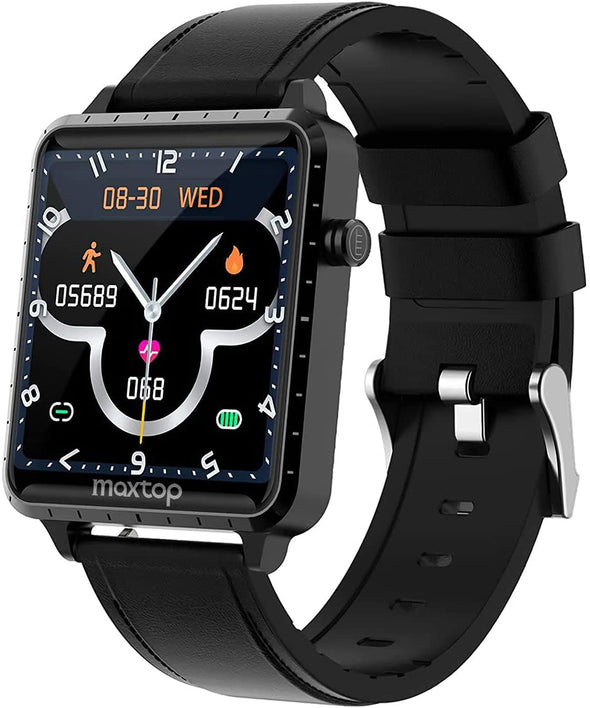 Smart Watch,MAXTOP Smartwatch Compatible iOS/Android Phones for Fitness Activity Tracker with Heart Rate Monitor & Blood Pressure Monitor&Sleep Monitor, Step Counter for Men Women(Black)