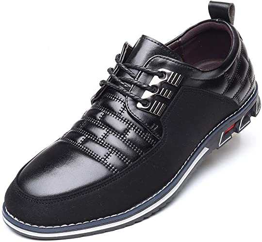 Men Casual Shoes Luxury Comfortable Loafers Driving Flats Sneakers Shoes for Male Fashion Leather Lace-up Business Work Office Dress