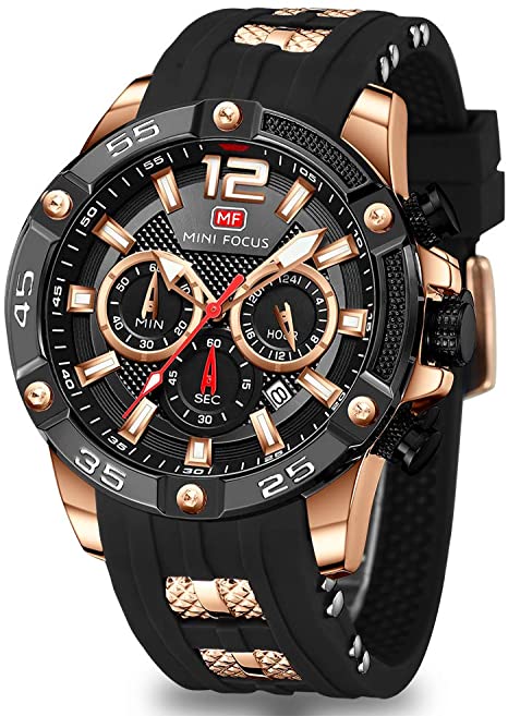 Men's Sports Watch (Multifunction,Waterproof,Luminous,Calendar) Silicon Strap Wrist Watch Fashion for Men …