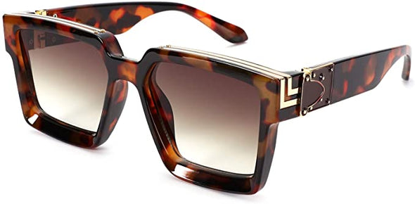 Thick Frame Square Sunglasses for Men Women Retro Sun Glasses UV400 Protection Fashion Trendy Style