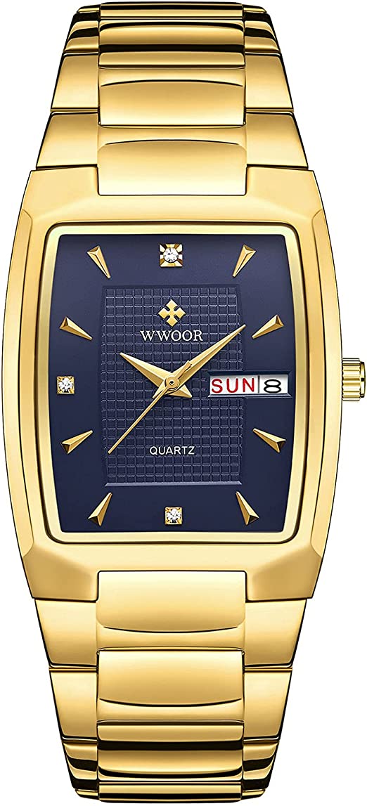 Men and Women Stainless Steel Mens Square Watch with Date Waterproof Analog Quartz Fashion Business Casual Wristwatch …