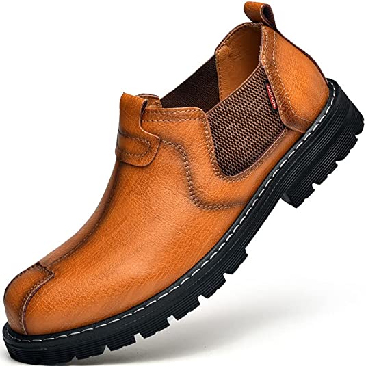 Men's Oxfords Shoes for Men Casual Dress Mens Boots Shoe Chelsea Leather Formal Man Fashion Brown Black Yellow White Big Size Cowhide Work Male