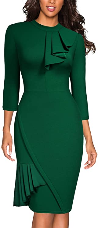 Women's Vintage Half Collar Slim Style Party Pencil Dress