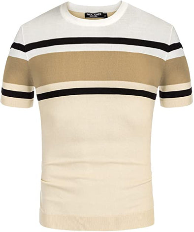 PJ PAUL JONES Men's Casual Crew Neck Pullover Short Sleeve Knitted Summer Pullover Sweaters