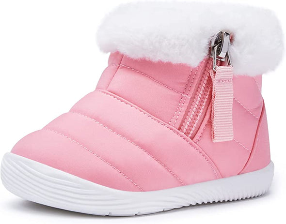 aby Boy Girl Snow Boots Waterproof Winter Warm Booties Nonslip Lightweight Outdoor Shoes for First Walkers 6 9 12 18 24 Months(Infant/Toddler)
