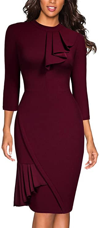 Women's Vintage Half Collar Slim Style Party Pencil Dress