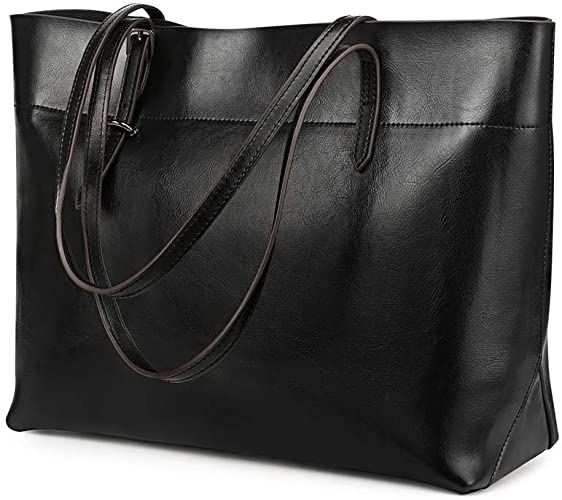 Genuine Leather Tote Shoulder Bag for Women Satchel Handbag with Top Handles