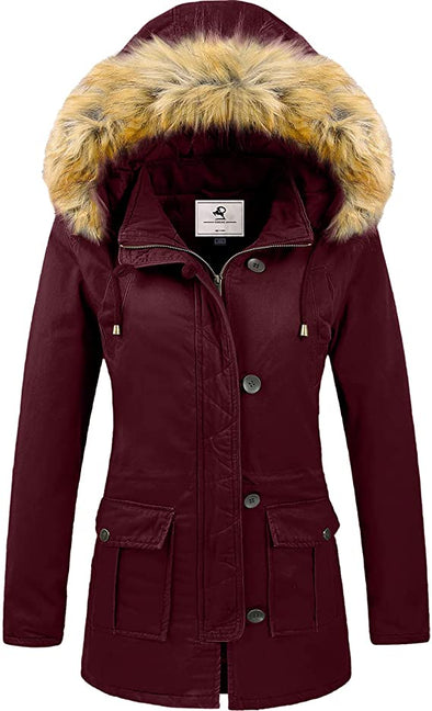Women's Winter Coat Warm Puffer Thicken Parka Jacket with Fur Hood