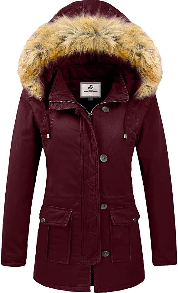 Women's Winter Coat Warm Puffer Thicken Parka Jacket with Fur Hood