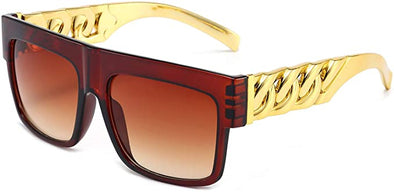 Golden Chain Arm Square Oversized Sunglasses Women/Men Luxury Sunglasses