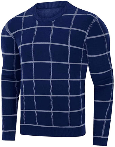 Men's Casual Knitted Pullover Sweaters Crewneck Cotton Sweatshirt Soft Lightweight Fall Sweatshirts