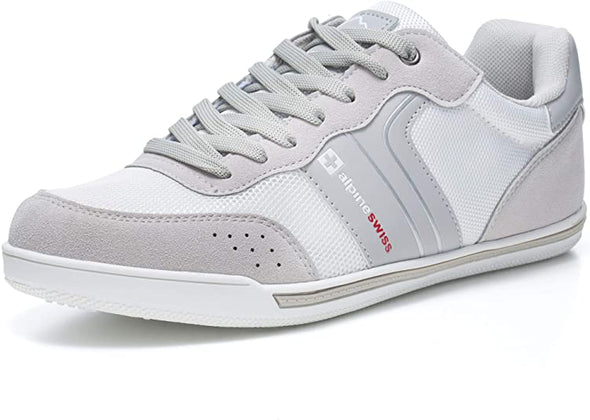 Alpine Swiss Liam Mens Fashion Sneakers Suede Trim Low Top Lace Up Tennis Shoes
