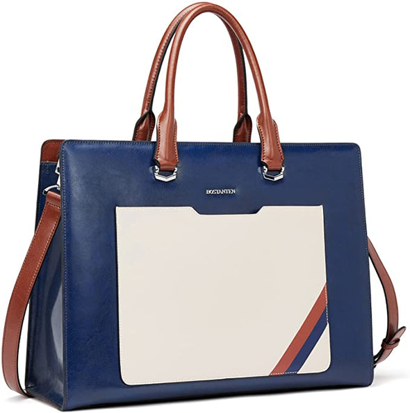 Womens Briefcase Genuine Leather Laptop Bag for Women Stylish Messenger Shoulder Handbag 15.6 Inch Computer Tote Work Bag