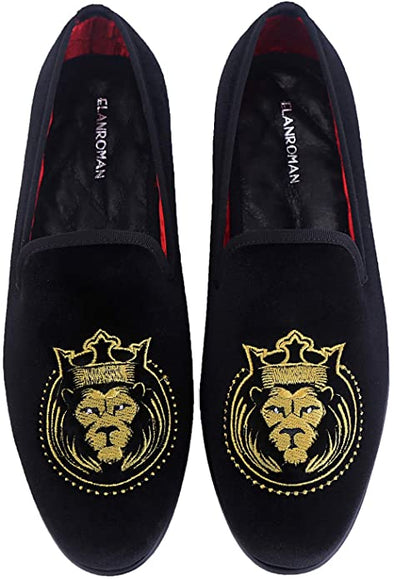 HIGH QUALITY MEN'S VELVET EMBROIDERED FASHION LOAFERS SHOES.