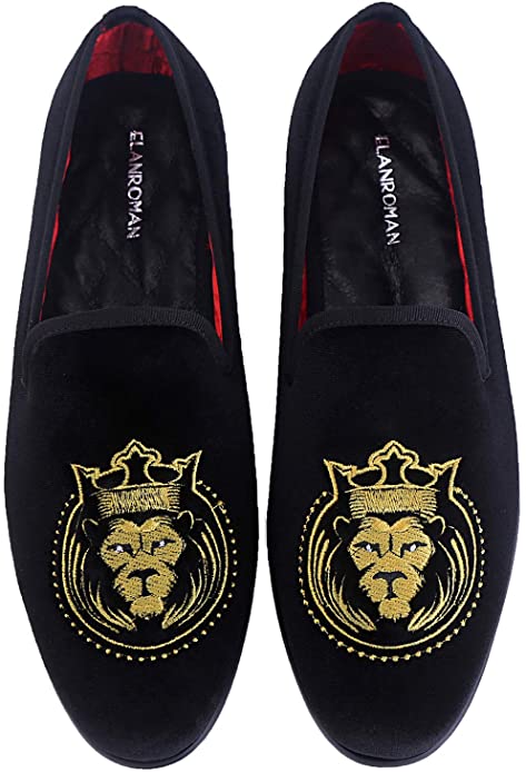 HIGH QUALITY MEN'S VELVET EMBROIDERED FASHION LOAFERS SHOES.
