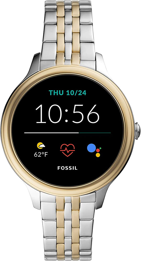 Visit the Fossil Store Fossil Women's Gen 5E 42mm Stainless Steel Touchscreen Smartwatch with Alexa, Speaker, Heart Rate, Contactless Payments and Smartphone Notifications