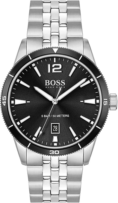 BOSS Drifter Men's Quartz Stainless Steel and Link Bracelet Watch, Color: Silver