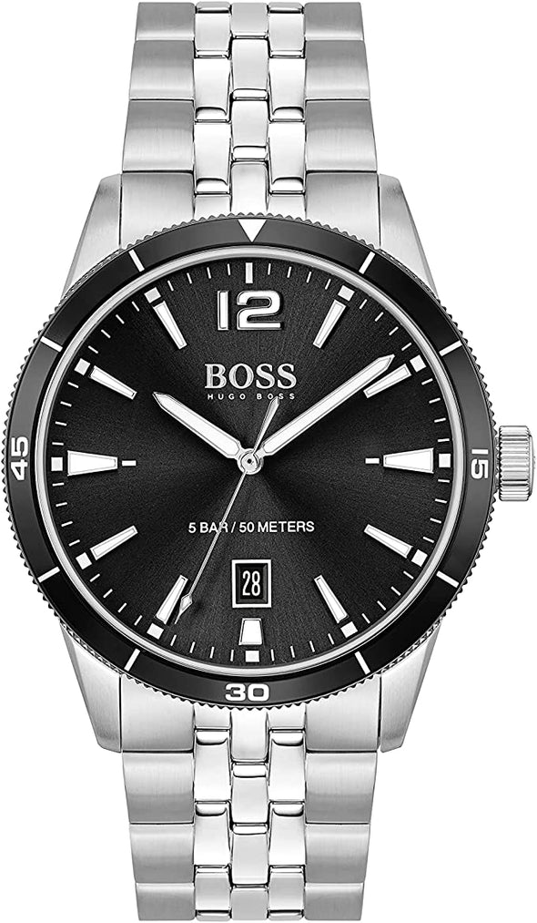 BOSS Drifter Men's Quartz Stainless Steel and Link Bracelet Watch, Color: Silver