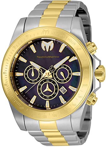 Technomarine Men's Manta Ray Quartz Watch with Stainless Steel Strap, Two Tone Gold, 24.