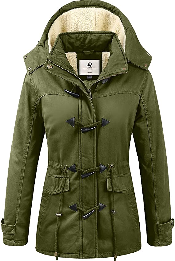 Women's Warm Winter Coat Hooded Fleece Lined Parkas Jacket