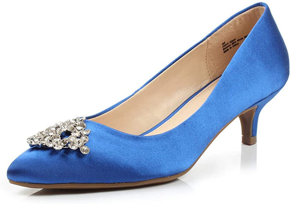 Brink Women's Elegant Comfortable Kitten Heel Dress Pump Pointed Toe Wedding Party Shoe