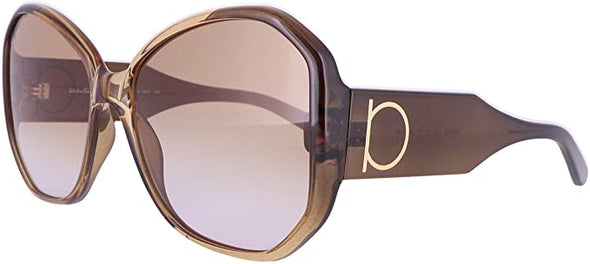 Women Sunglasses FERRAGAMO Khaki Brown Gradient