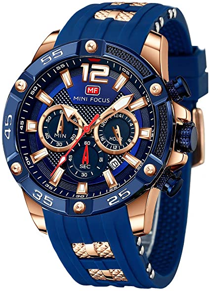 Men's Sports Watch (Multifunction,Waterproof,Luminous,Calendar) Silicon Strap Wrist Watch Fashion for Men …