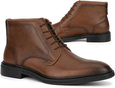 Norman Men’s Fashion Handcrafted Formal Chukka Boots Leather Lace Up, Round Toe, Rubber Outsole