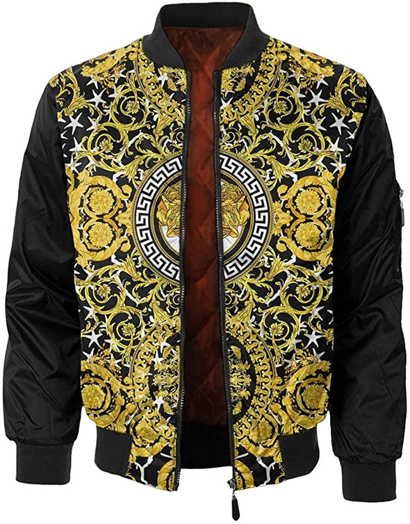 Original Baroque Collection Bomber Jacket | 3D Printed Classic Lightweight Jacket For Men
