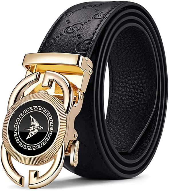 Leather Ratchet Belts for Men Adjustable Automatic Buckle with Gift Box，Gift for Men