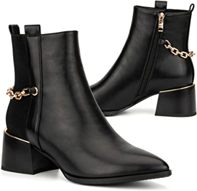 Women’s Franny Fashion Casual Micro Suede Zipper Heel Ankle Boots, Pointed-Toe, Rubber Outsole