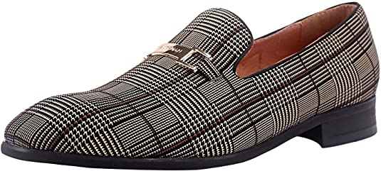 Men's Velvet Loafers Designer Houndstooth Tassels Butterfly Tie Buckle Party Wedding Prom Shoes