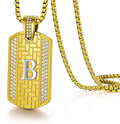 ETERNAL HIGH QUALITY INITIAL NECKLACE AND PENDANT FOR MEN.