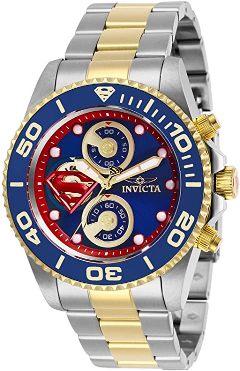 Invicta Men's DC Comics Quartz Watch with Stainless Steel Strap, Black, Silver, Two Tone
