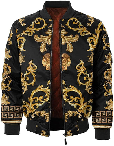Original Baroque Collection Bomber Jacket | 3D Printed Classic Lightweight Jacket For Men
