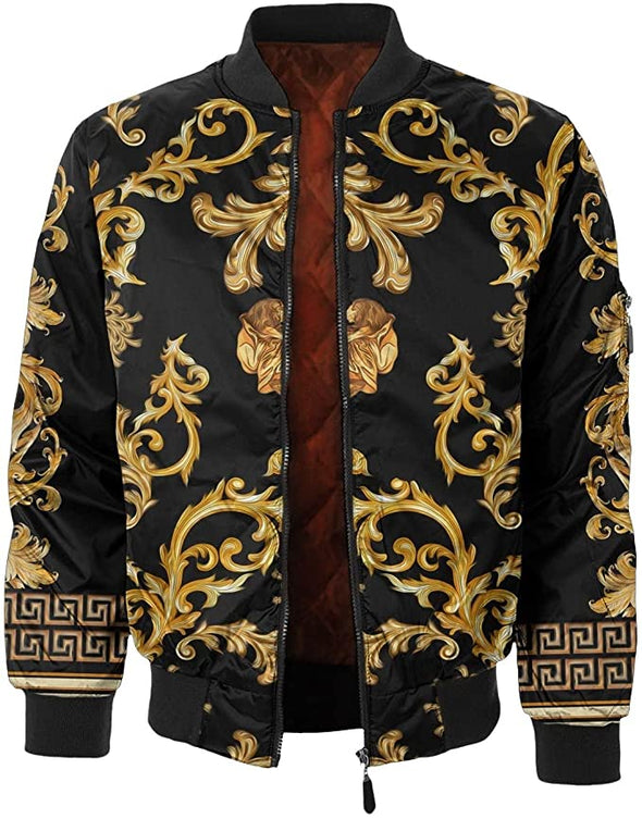Original Baroque Collection Bomber Jacket | 3D Printed Classic Lightweight Jacket For Men