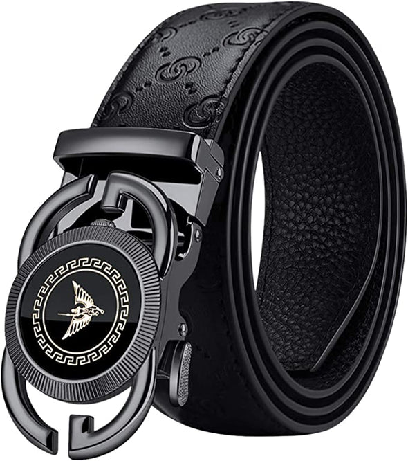 Leather Ratchet Belts for Men Automatic Buckle with Belt Box，Gift for Men