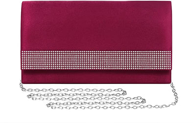 Satin Rhinestones Evening Bags Party Bridal Clutch Purse For Women Prom Clutch